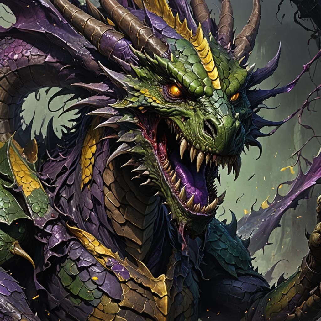 Plague Dragon Concept Art in Dark Fantasy Style