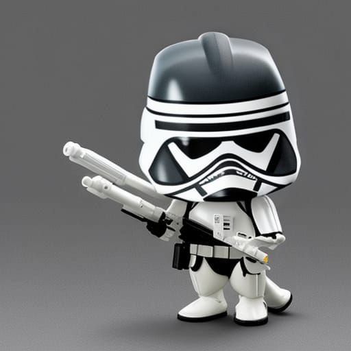 First Order Stormtrooper Helmet in Chibi Style