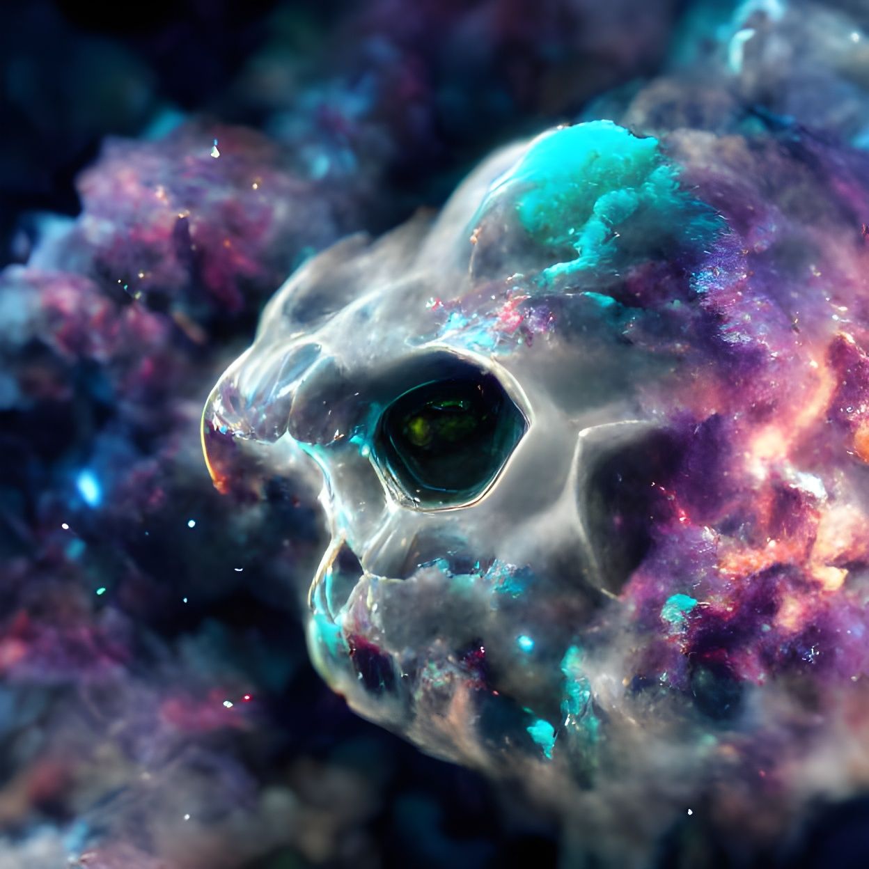 Photorealistic Skull Nebula Concept Art
