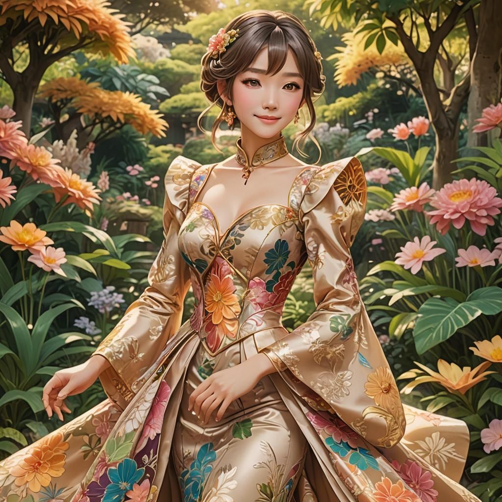 Genderbend, tan san in Douluo, in alluring exotic dress