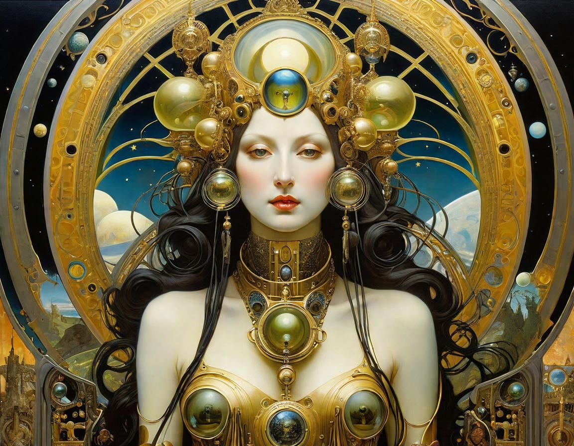 Baroque Astronaut Goddess in Post-Apocalyptic Wonderland