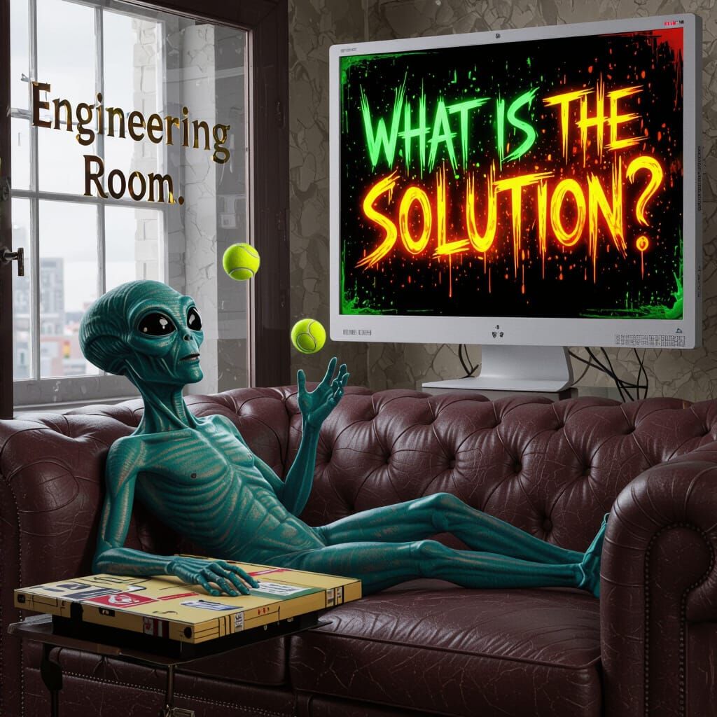 Alien Juggler in Surrealist, Goth-Inspired Style