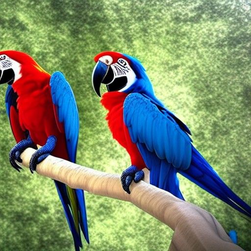 Realistic Macaws: 3D Rendering with Shading