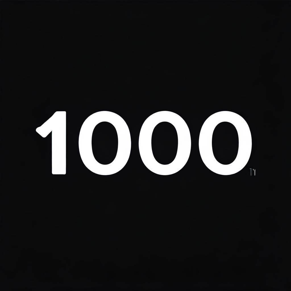 Colorful Glass Ball Containing Number 1000