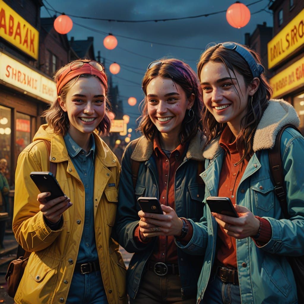 Teenage Girls Captured in Hyper-Realistic, Vibrant Splash Ar...