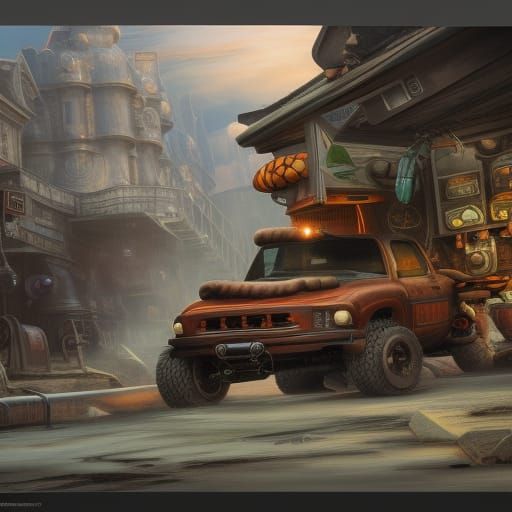 Turtle Auto Mechanic in Detailed Fantasy Art Style