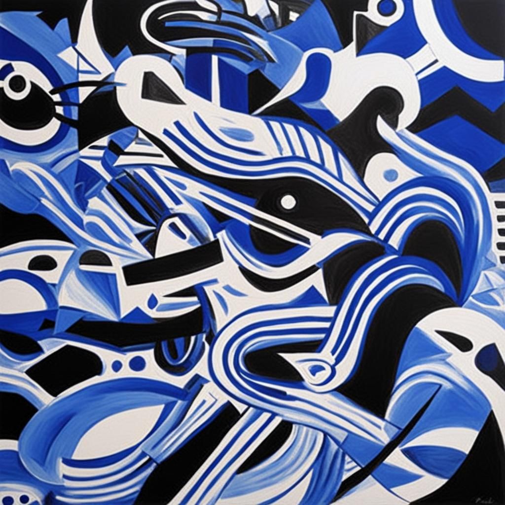 Geometric Abstract Gothic Art in Picasso Style