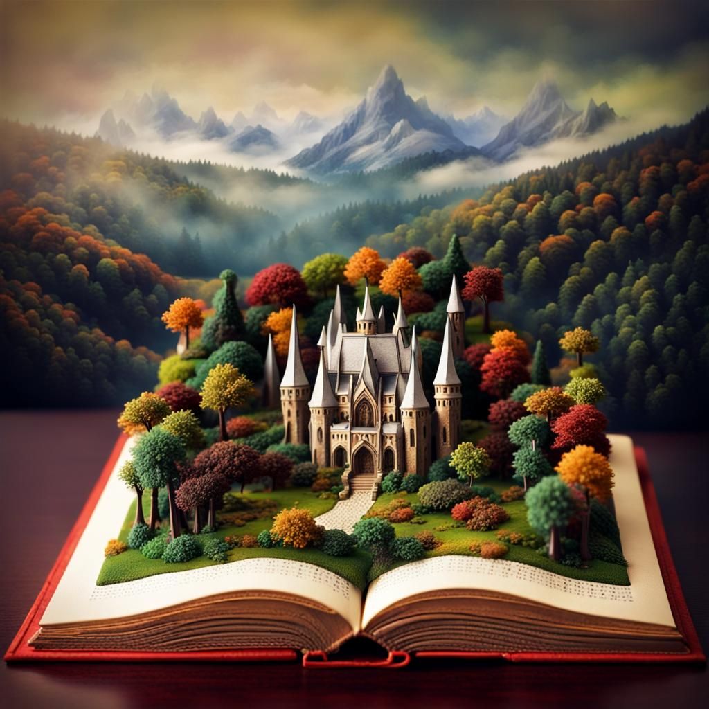Miniature Elven Kingdom Rivendell Emerging from Book