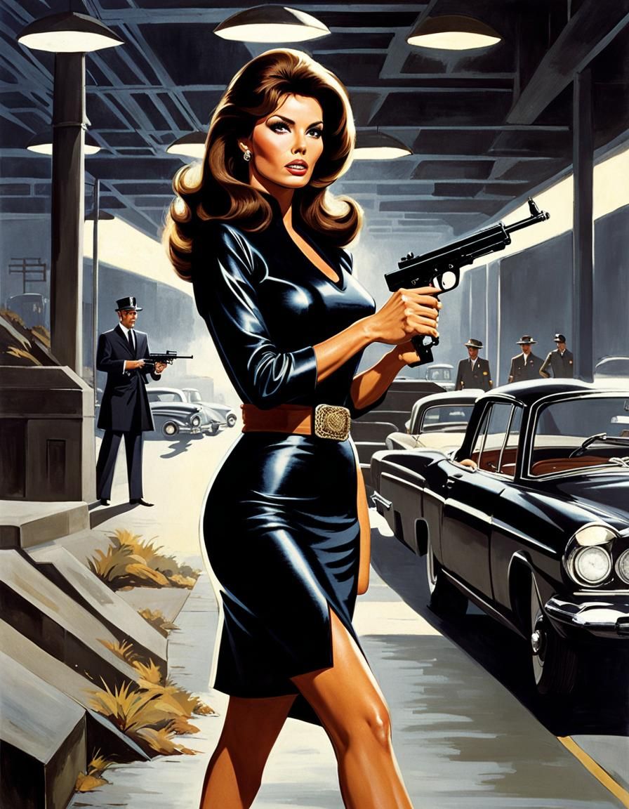 Super Spy in Qipao Dress: Splash Art Style