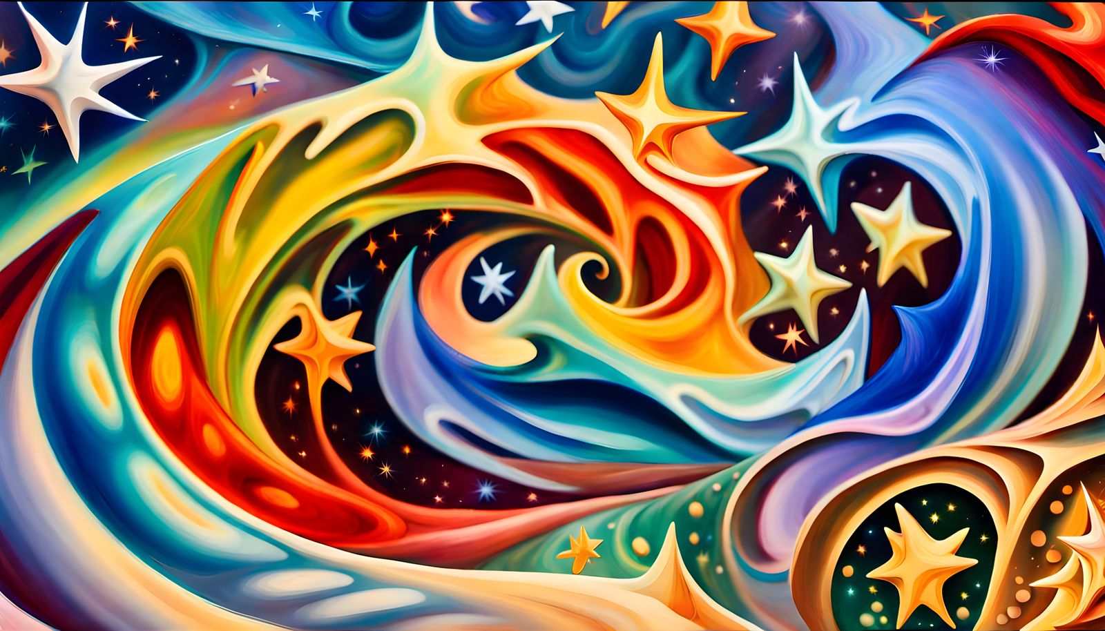 Iridescent Star Cluster Formation in Abstract Expressionism