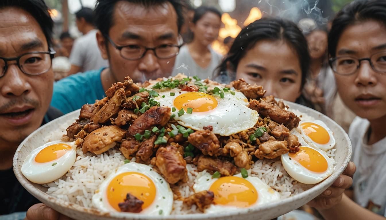 Delicious Rice Dish with Chicken and Eggs