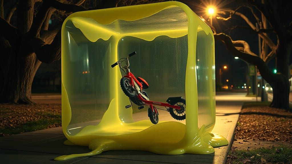 Surreal Urban Nightmare: Gelatinous Cube Invades the Sidewal...