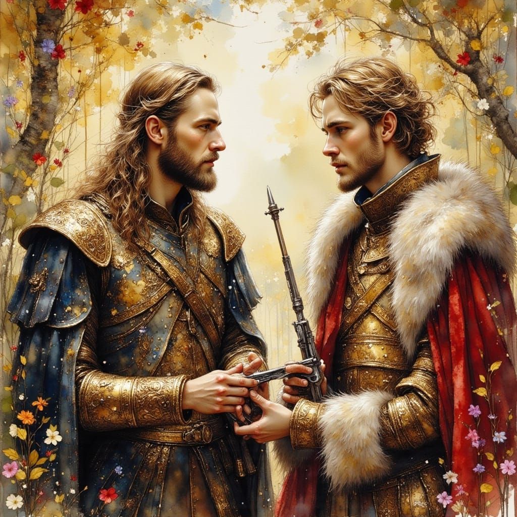 Tsar Nicholas II and Joffrey Baratheon in a Garden