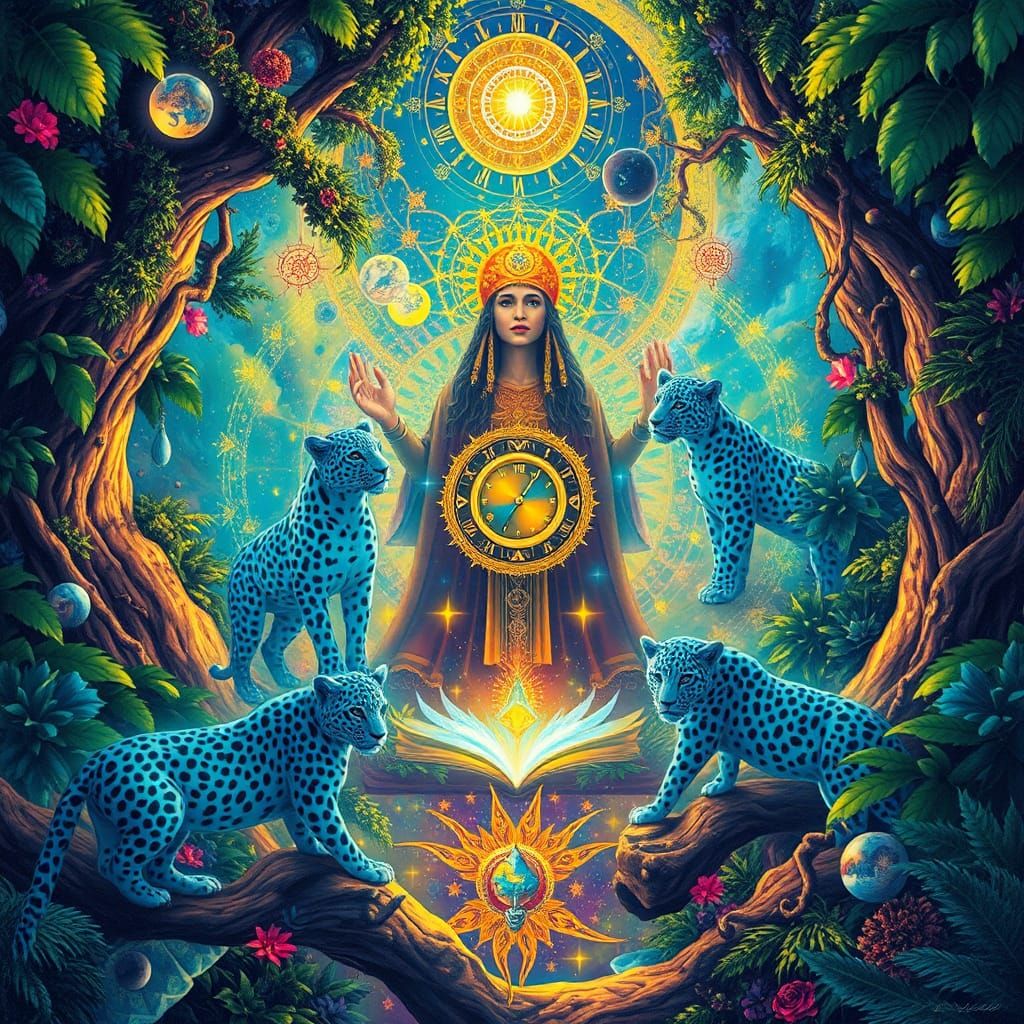 Dreamlike Astral Landscape with Celestial Shaman