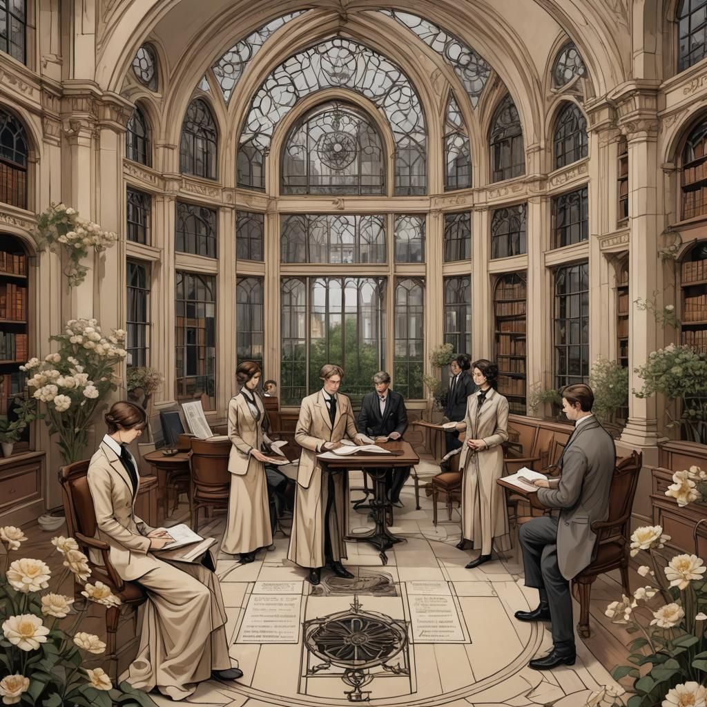 Elegant Game Card in Gothic Jugendstil Mansion