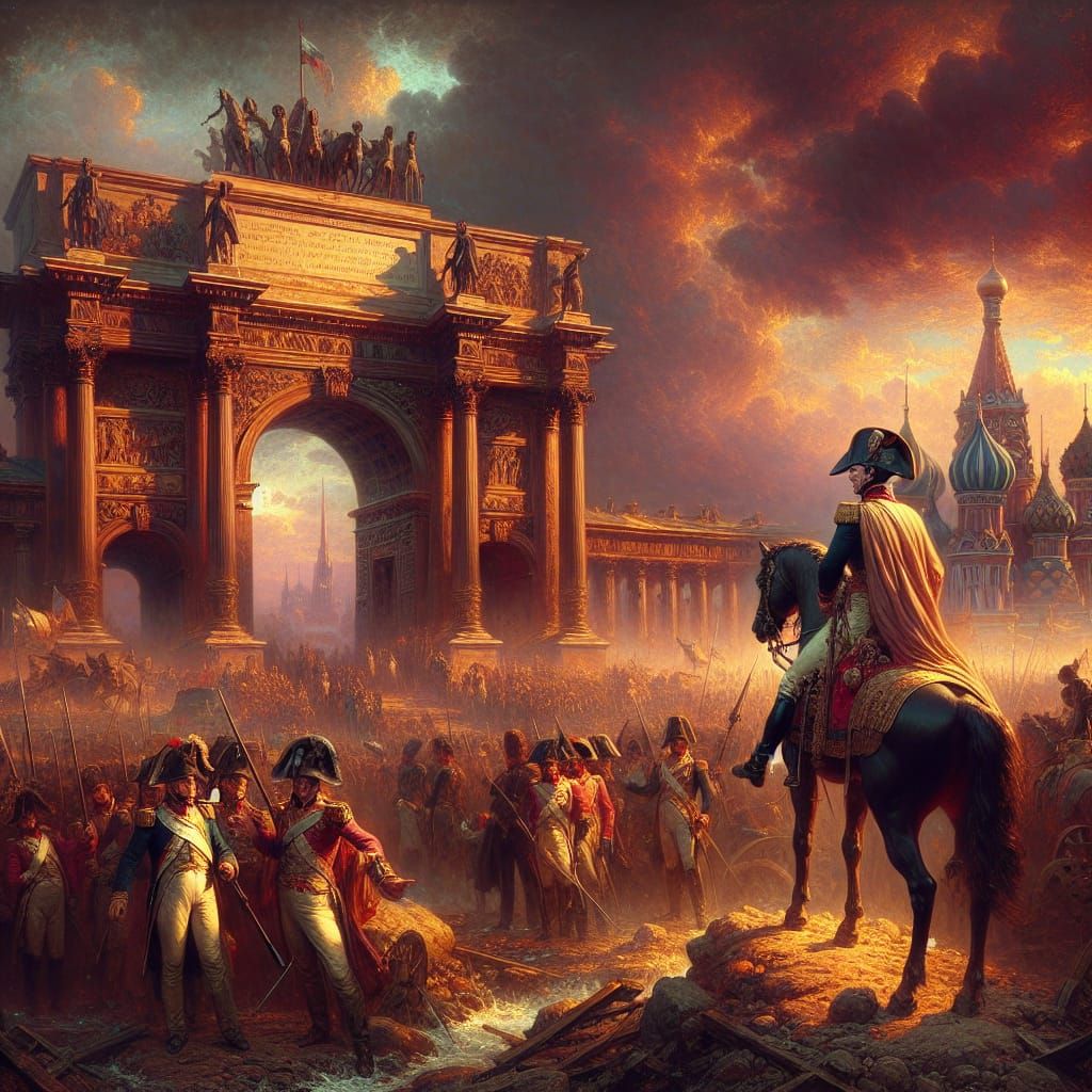 Napoleon at Moscow Gates in 19th-Century Style