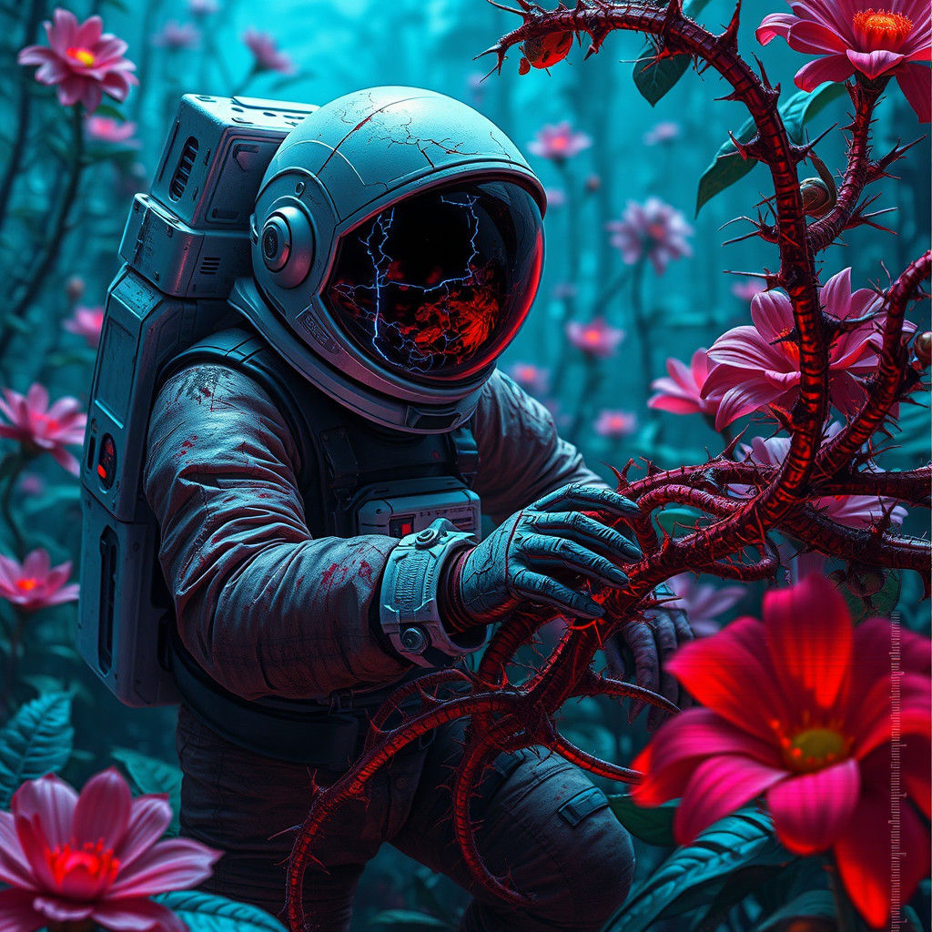 Astronaut's Fight Against Carnivorous Plants in Glitch Garde...