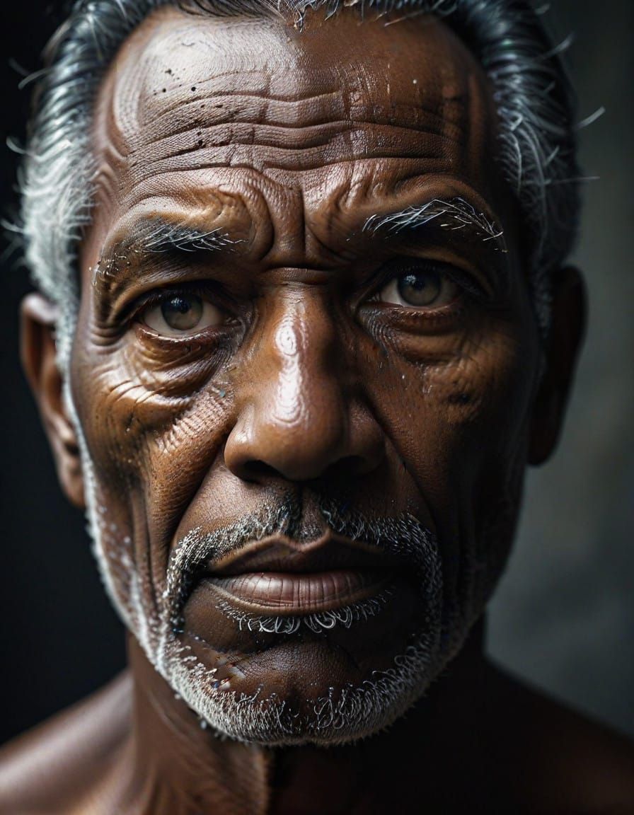 Aged Black Man with Piercing Eyes