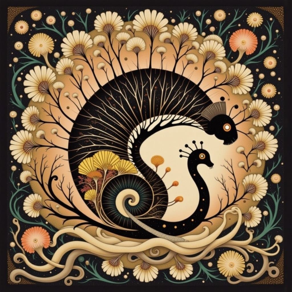 Ethereal Tendrils Dance in Harmony with Cicada Melody