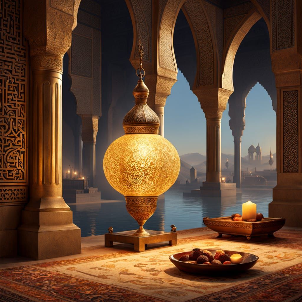 Aladdin and the Lamp in Orientalist Style
