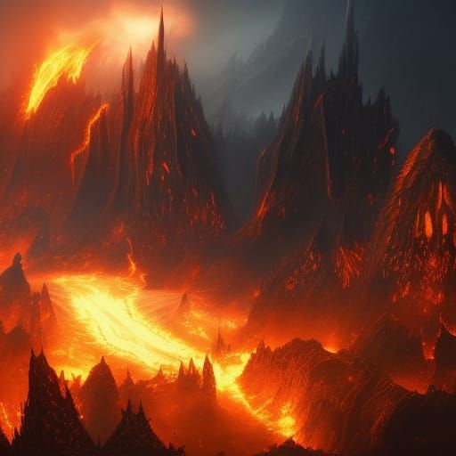 Detailed Flame on Black Background, Fantasy Art