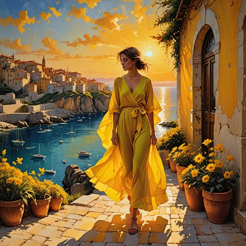 Epic Mediterranean Sunset Expands into Space