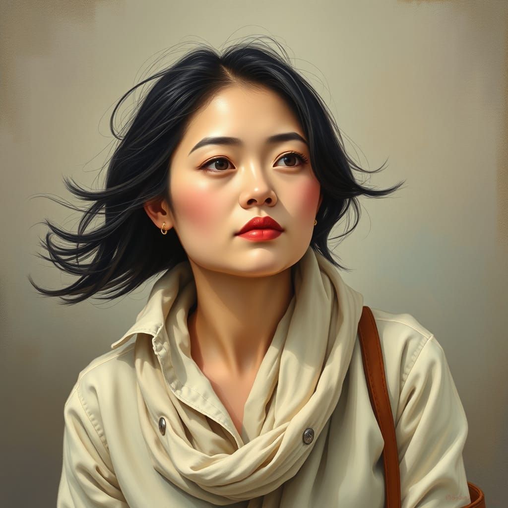 Asian Woman INFJ-T Personality Type Portrait