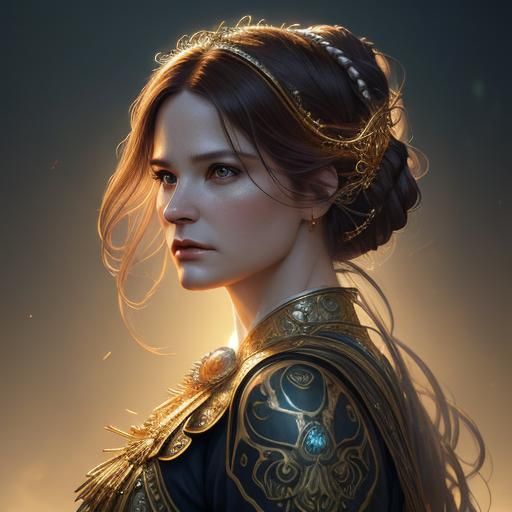 Jennifer Jason Leigh Portrait in Ethereal Victorian Style