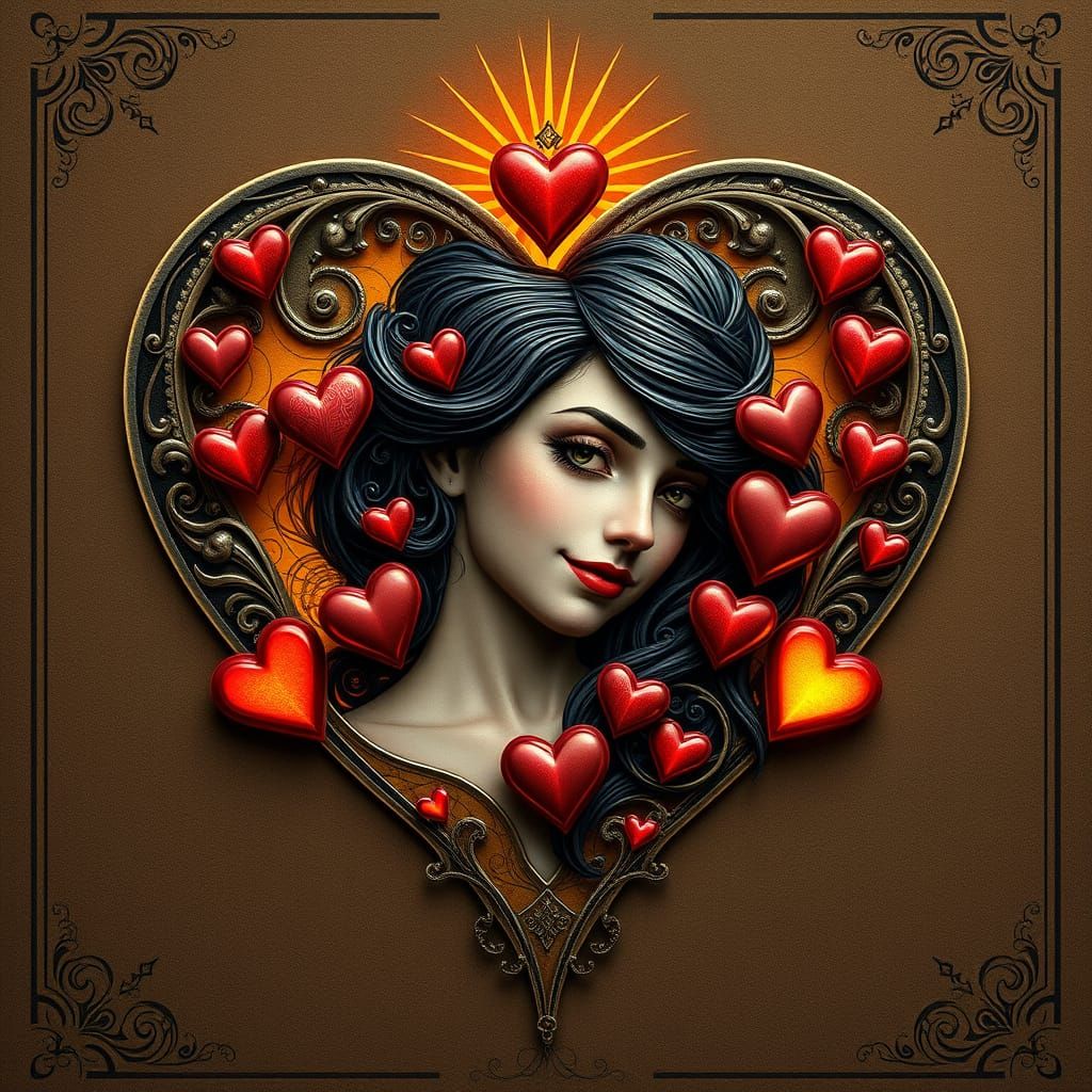 Dreamy Heart Card with Intricate Details and 3D Hearts
