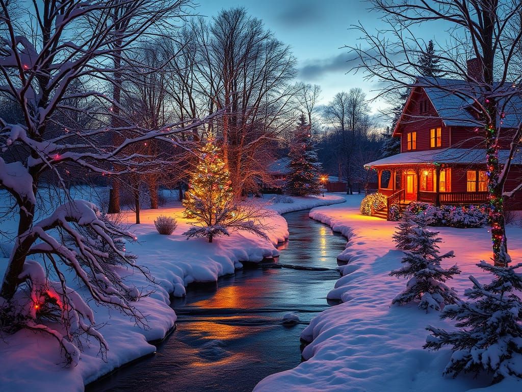 A Victorian Cottage Shines Amidst Winter's Serene Magic