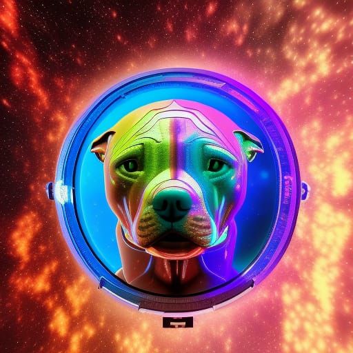 Crystal Pit Bull Astronaut in Space