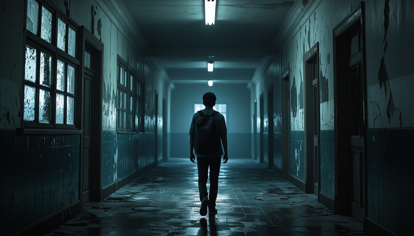 Student Enters Eerie College Hostel at Night