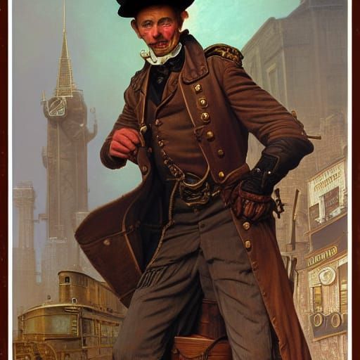 Steampunk Time Traveler Portrait in Detailed Matte Painting ...