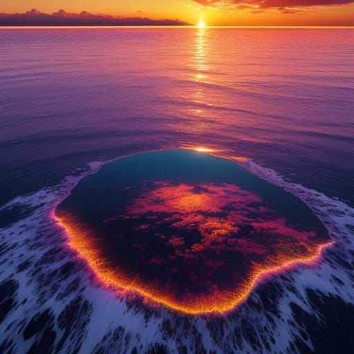 Breathtaking Sunrise Horizon with Silky Water