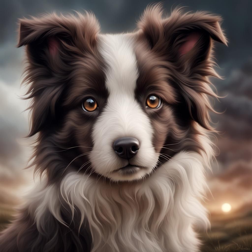 Adorable Border Collie Puppy with Brown Eyes
