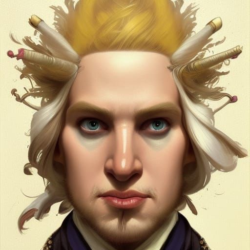Chubby Blond Man as Court Jester Portrait