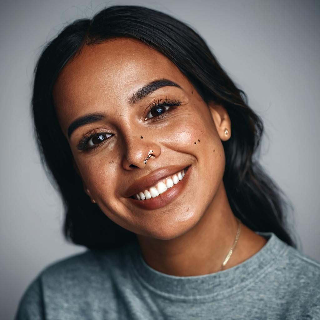 Realistic Portrait Photography with Gentle Smile