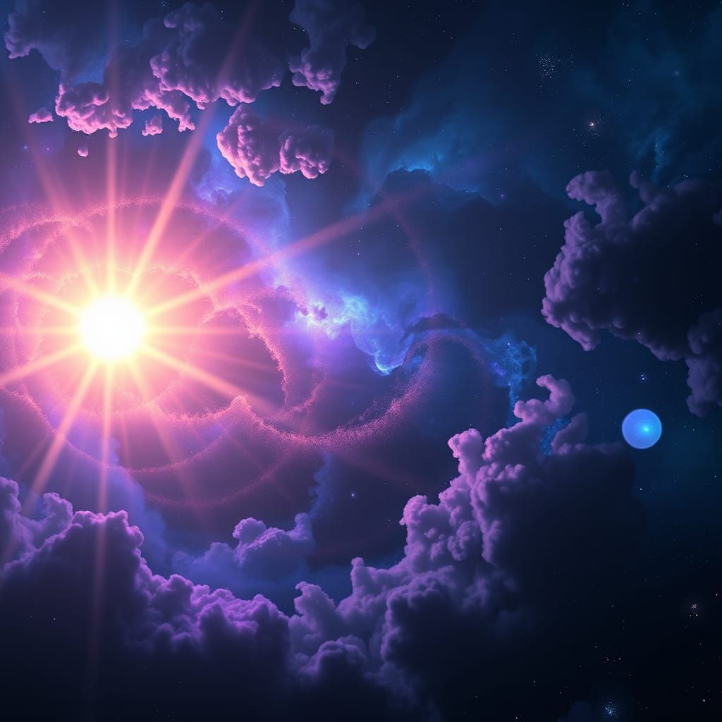 Radiant Star Illuminates Dreamlike Galaxy