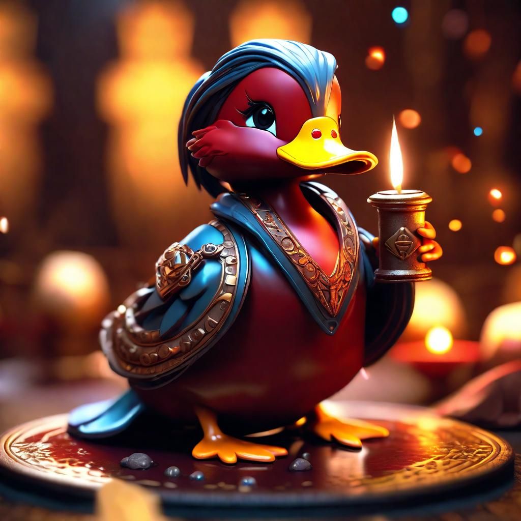 Chibi oddlilduck congrats on 1000 followers, bokeh, a breath taking masterpiece, 8k resolution, dark fantasy concept art...