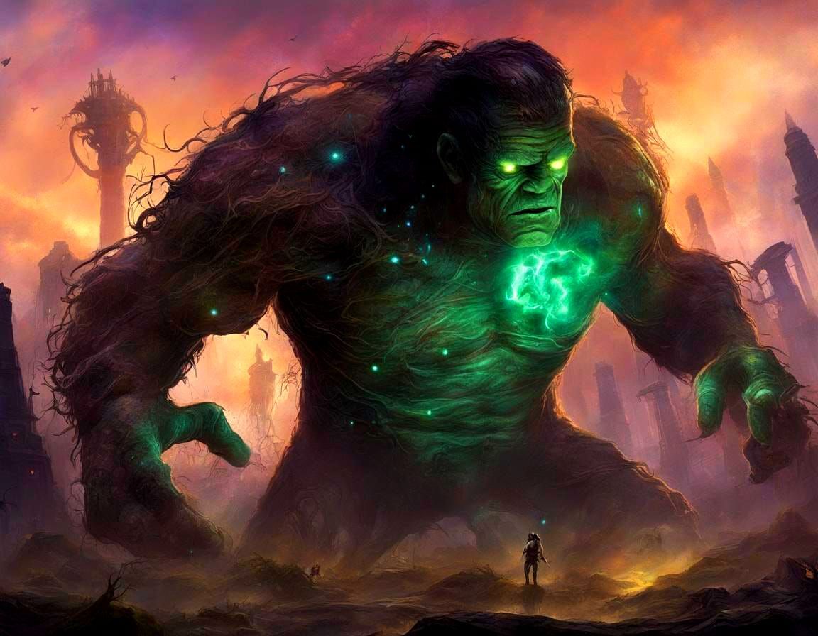 Biometric Engineer Electrocutes Frankenstein, Splash Art