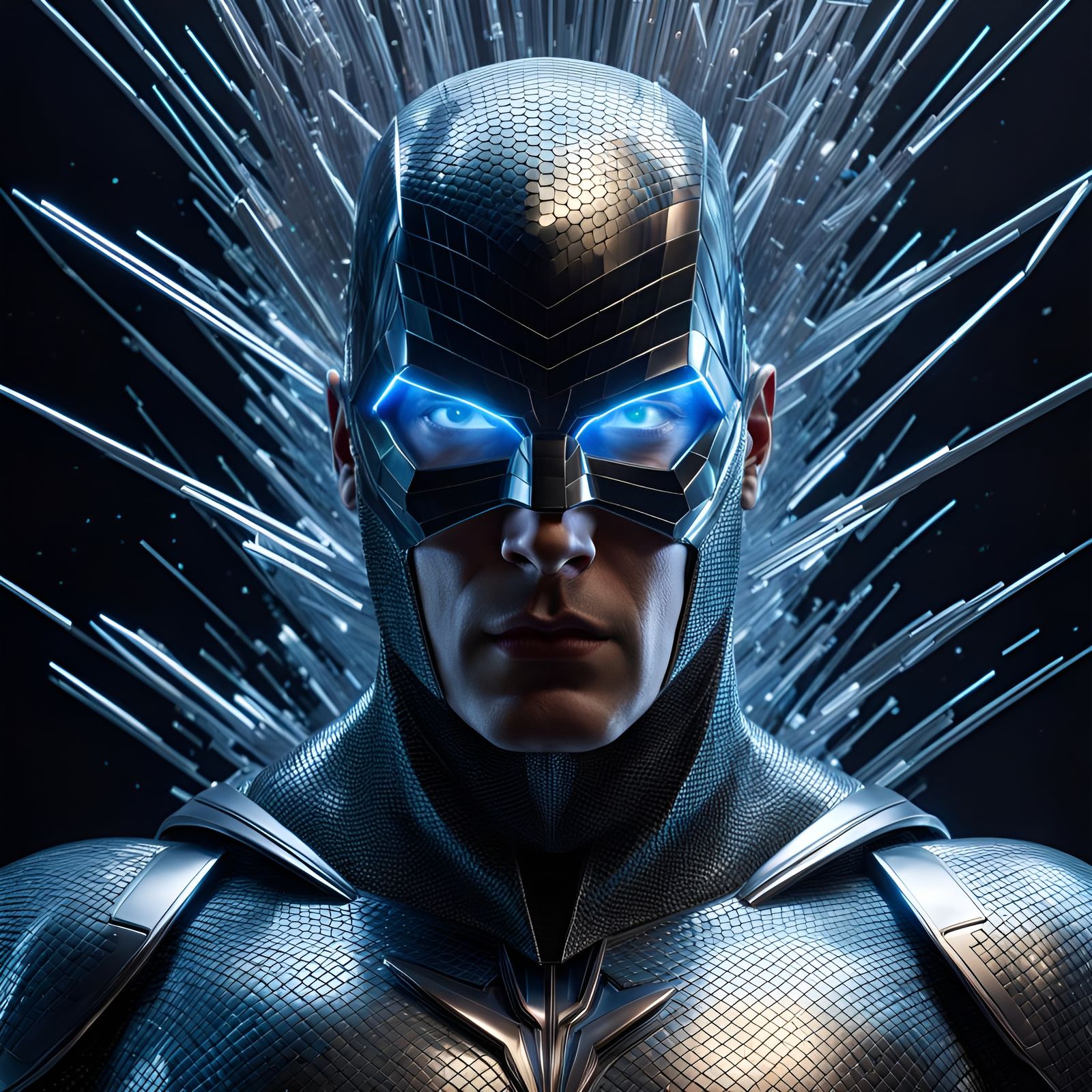 Superhero (silver ice portrait)