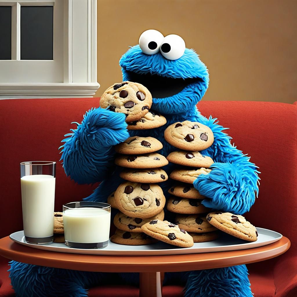 Cookie Monster Goofy and Funny Eating Cookies