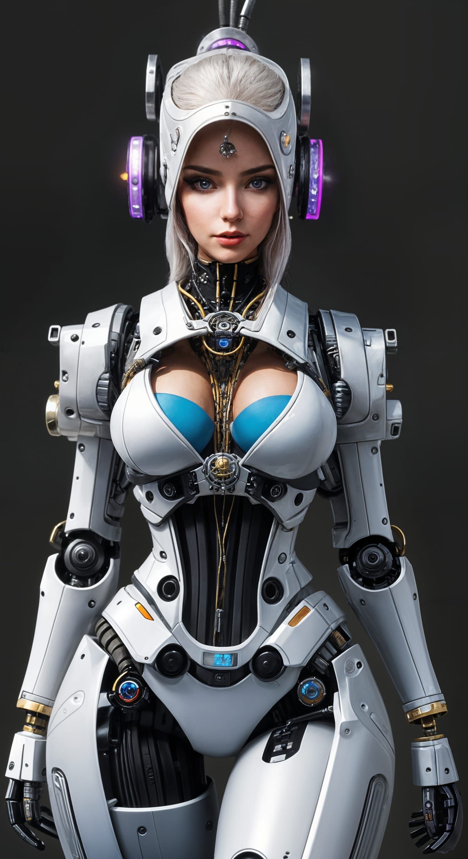 Fembot Pirate: Hyperrealistic Cybernetic Portrait
