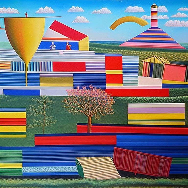 Colorful Surreal Naïve Art: Random Allocation