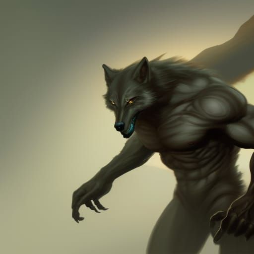 Werewolf Matte Painting in Frazetta Style