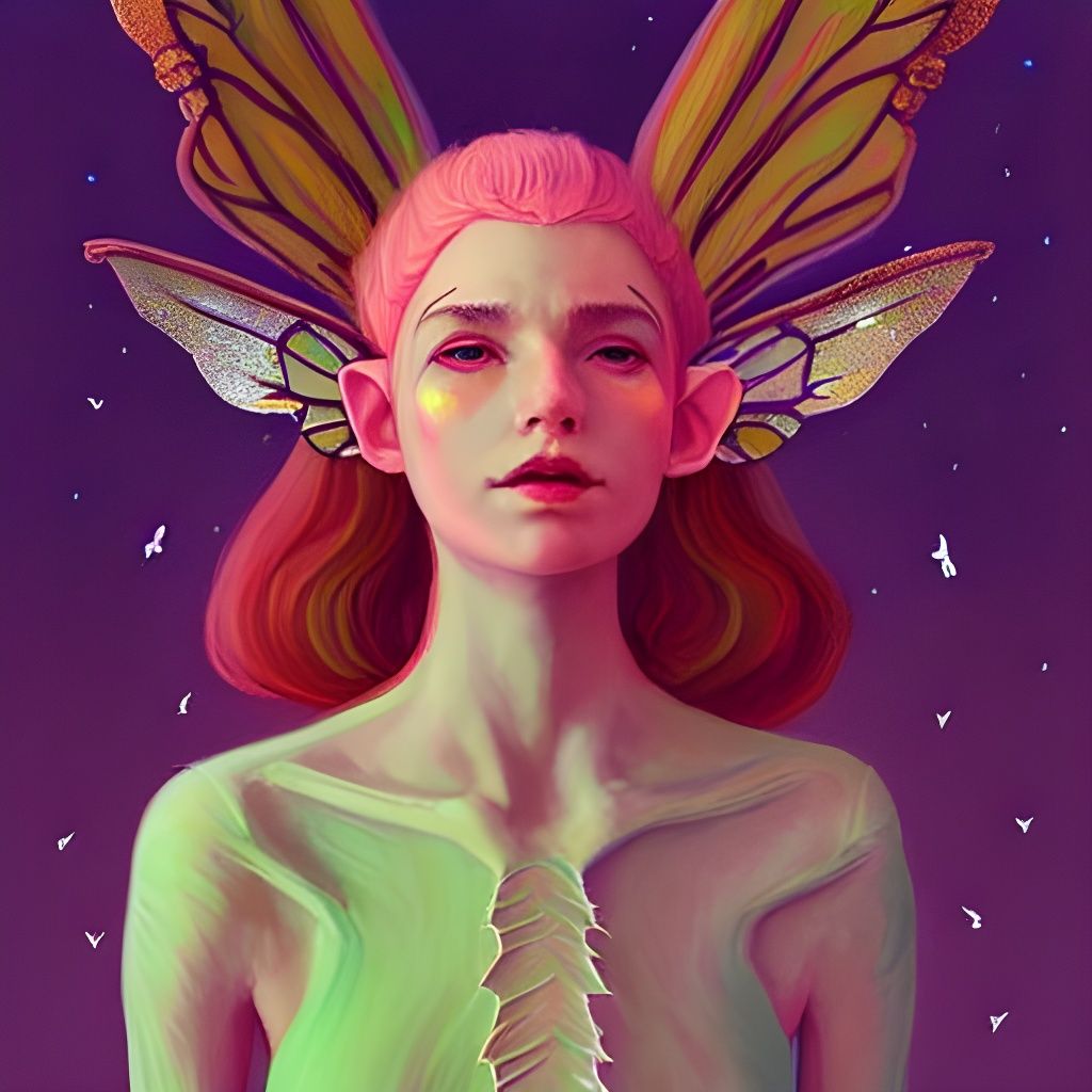 Ethereal Fairy Queen Portrait in Fairycore Style