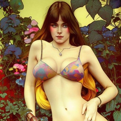 Psychedelic Portrait of a Hippie Girl in 8k