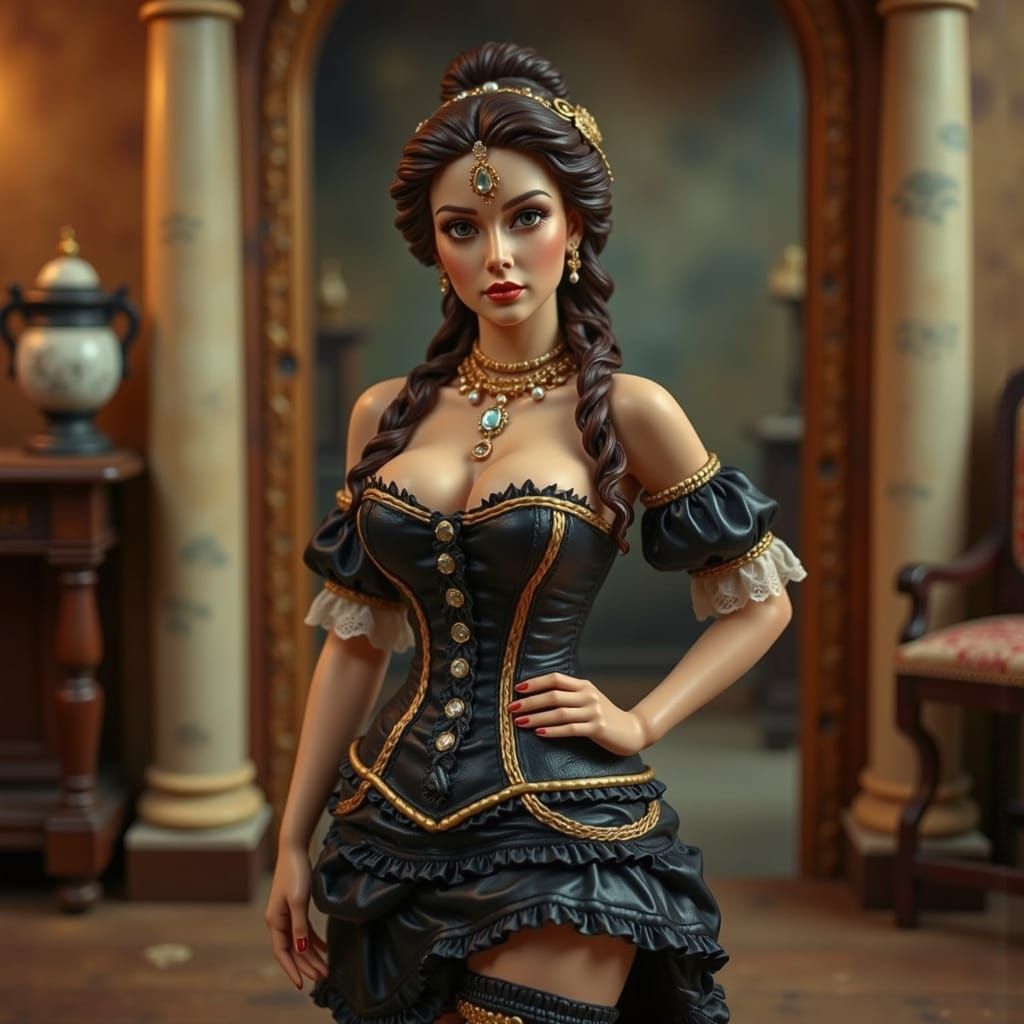 Regal Baroque Princess in Golden Light