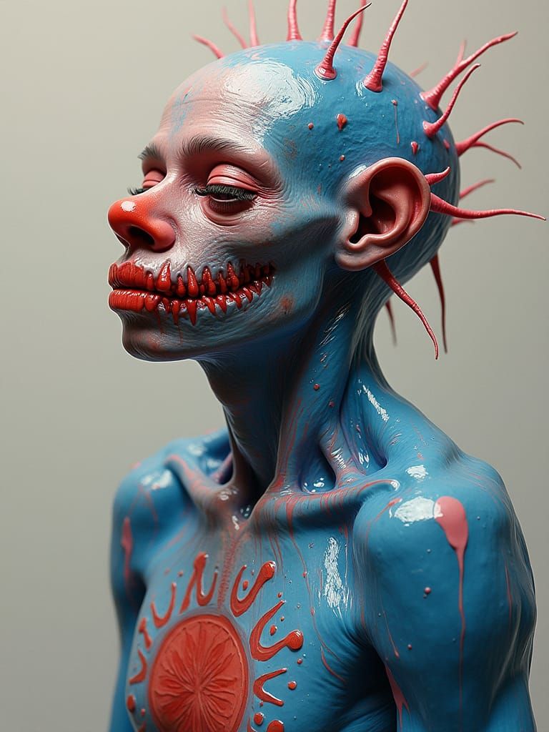 Andromorph Figure in Fluid Acrylics