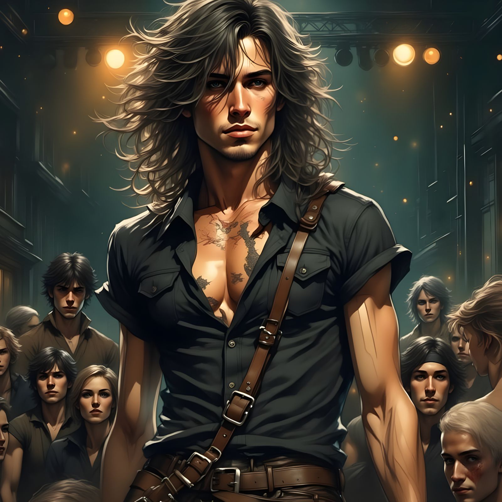 Young Punk Rocker Performs on Stage with Bloodied Chest